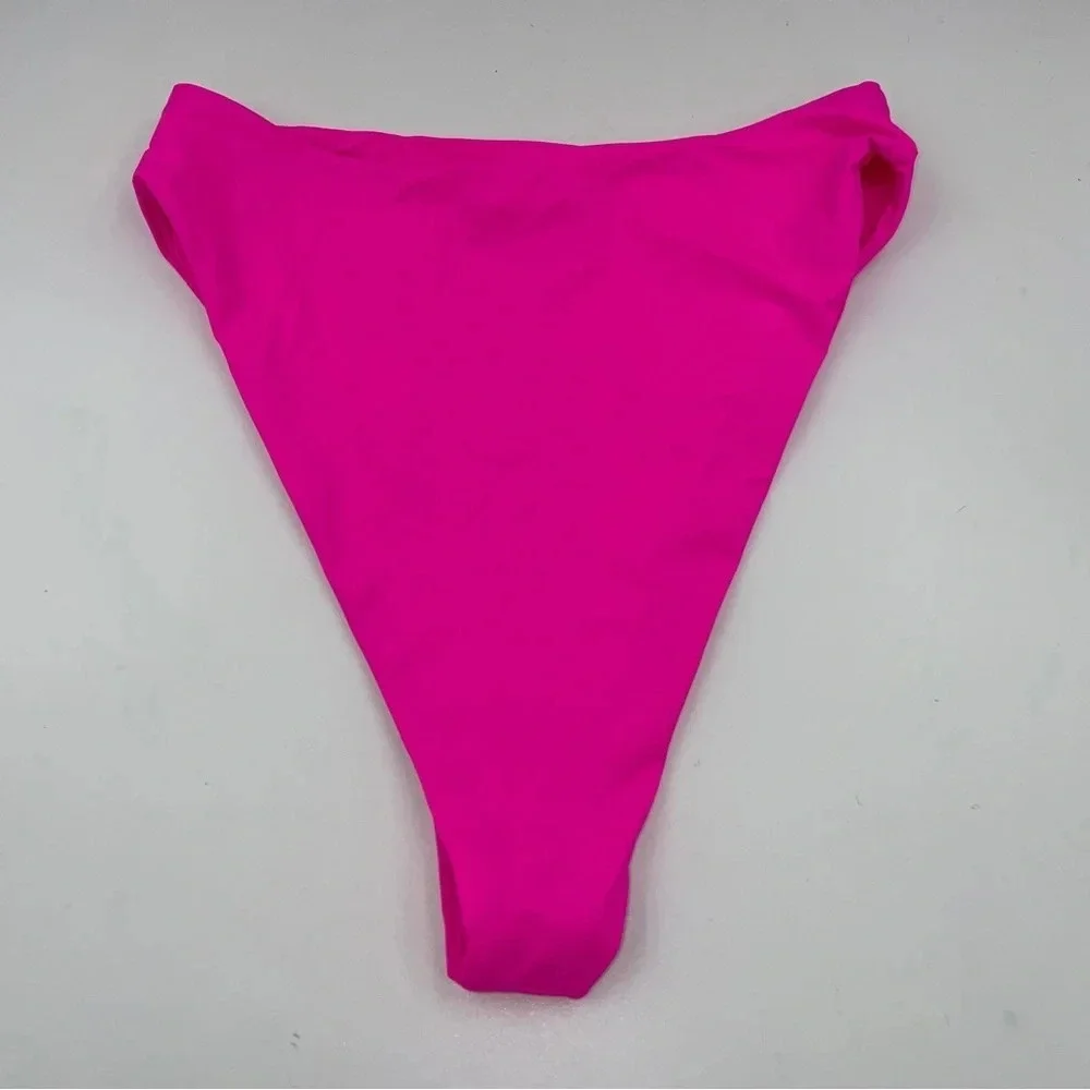 NWOT Frankie’s Bikinis high waisted fuchsia pink bottoms 12534